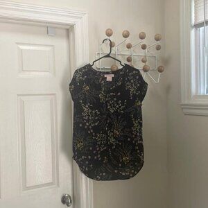 Philosophy Floral Sleeveless Top Black Small
